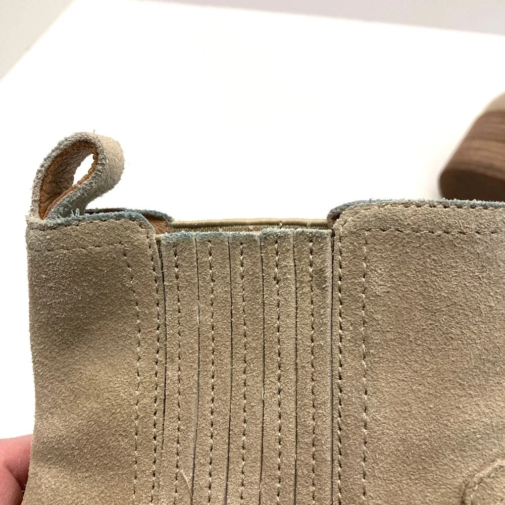 Madewell The Western Ankle Boot Tan Suede Womens 6.5 Stretch Pointed Toe‎